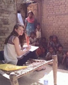 Clementine Chambon working with the local community