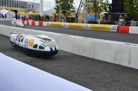The Shell Eco-marathon car heading out on the track last year