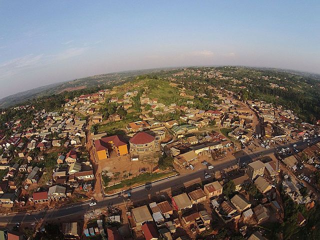 Northern corridor road from Kampala to Gulu at Matugga Town in Wakiso District
