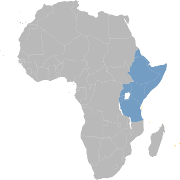East Africa as defined by IRENA and used in this study, Sudan, South Sudan, Eritrea, Djibouti, Ethiopia, Somalia, Uganda, Kenya, Rwanda, Burundi, Tanzania
