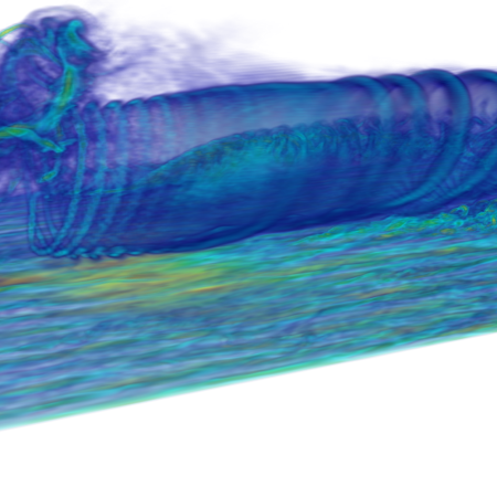 Figure 2 High-fidelity wake data generated using the state-of-the-art wind farm simulator WInc3D/Incompact3D (Unpublished data Deskos et. al.).