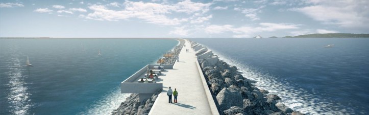 Artists impression of the Swansea Bay Tidal Lagoon