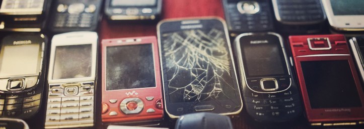 Broken and discarded mobile phones