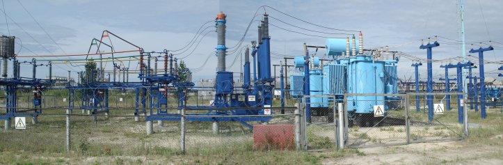 An example of substation used in conventional energy transmission, this is in Lyantor, Russia