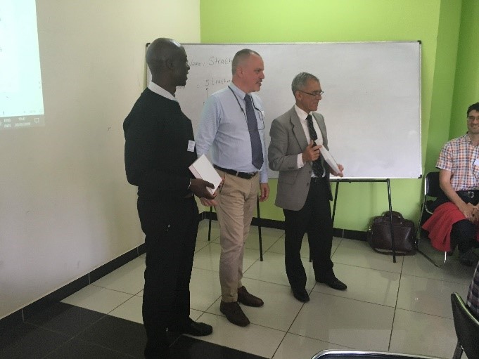 Dr Michael Wawire (JKUAT), Prof Tim Green (ICL) & Prof Izael Da Silva (Strathmore University) opening the workshop