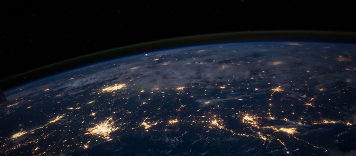 Satellite image of earth at night