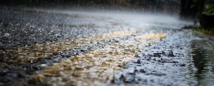 Rain on a road